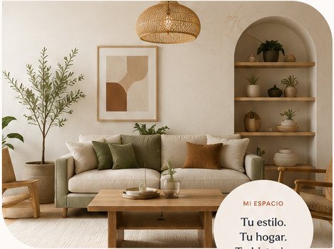Salón cálido decorado como ejemplo de DecoraScan